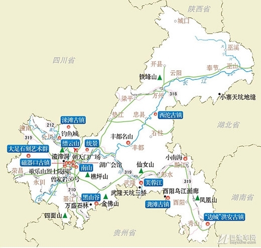 重庆景点地图